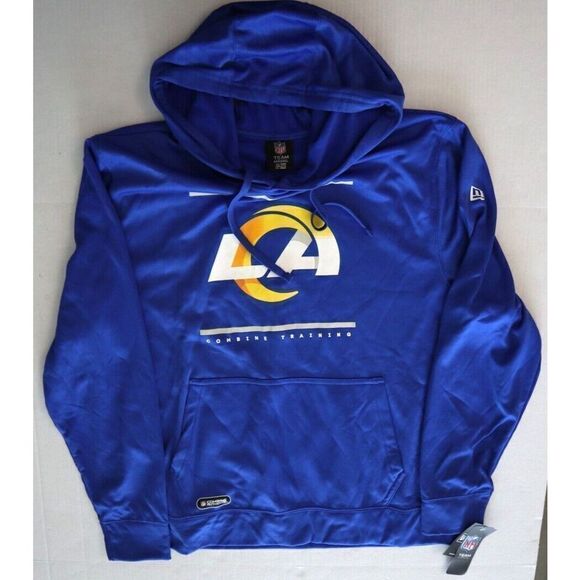 New Era Men's Sz XL Blue Los Angeles Rams Combine Authentic Split Defense Hoodie - Picture 8 of 10
